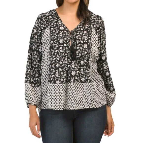 Stella & Ginger Floral Peasant Blouse Top Plus Size 2X - Picture 1 of 1